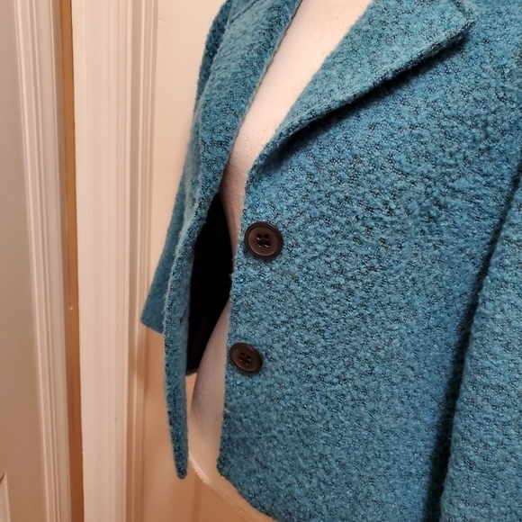 CAbi Turquoise Blue Boucle Charming Wool Blend Blazer size 8 - Picture 6 of 11